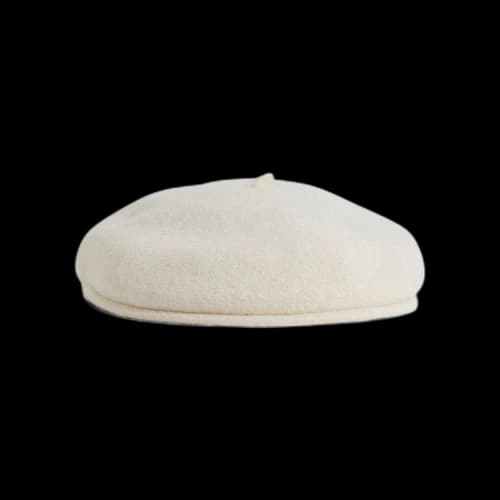 Marine Serre Embroidered French Beret 'Broken White'