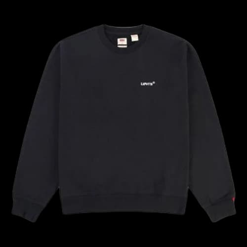 To Be Defined Levis Alphabet Logo Loose Round Neck Long Sleeves Black