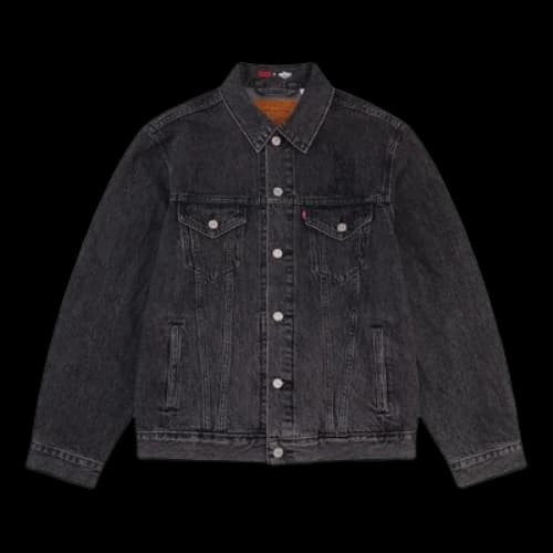 LEVI'S Levis x Disney Crossover Embroidered Pattern lapel Long Sleeves Jacket Black