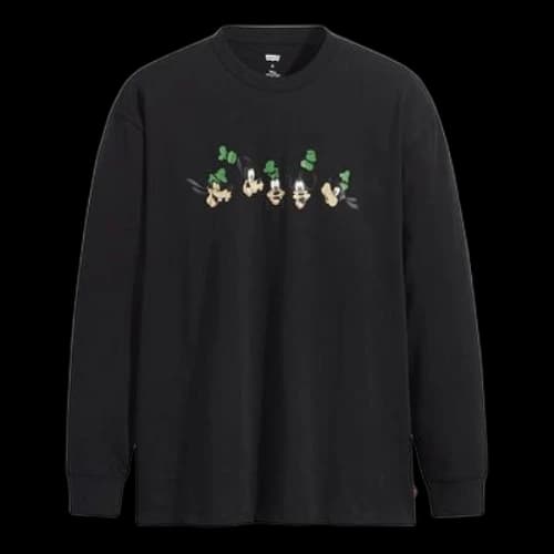 LEVI'S Levis x DISNEY Mickey Crossover Cartoon Printing Long Sleeves Black