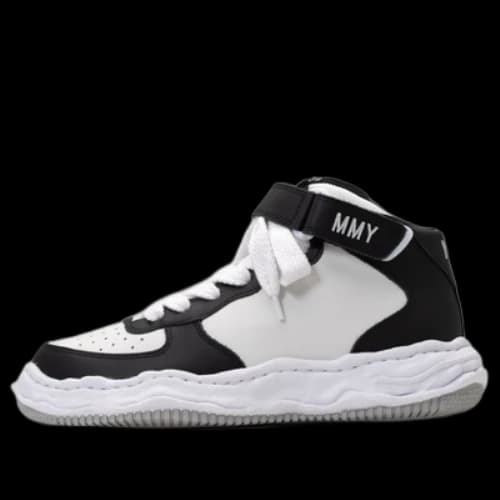 Maison MIHARA YASUHIRO WAYNE OG Sole Leather High-top Sneaker 'Black White'