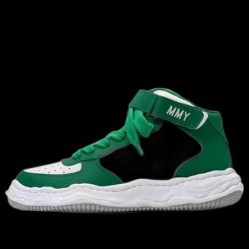 Maison MIHARA YASUHIRO WAYNE OG Sole Leather High-top Sneaker 'White Green'