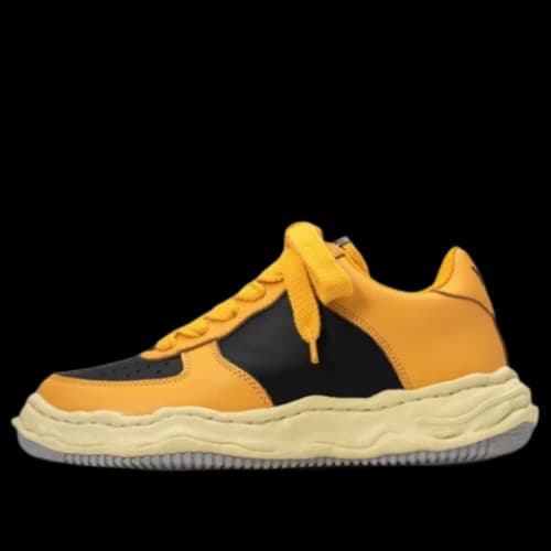 Maison MIHARA YASUHIRO WAYNE VL OG Sole Leather Low-top Sneaker 'Black Yellow'