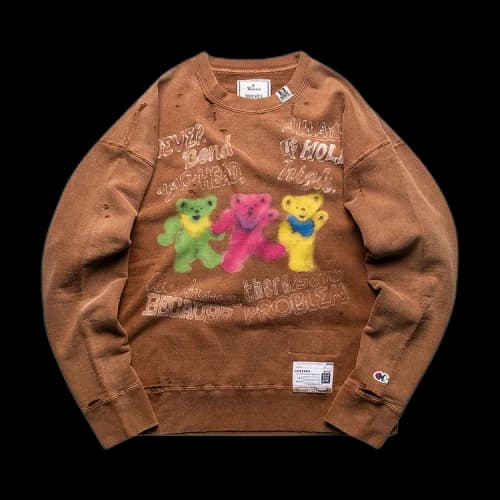 Maison Mihara Yasuhiro Distressed Graffiti Pullover 'Brown'