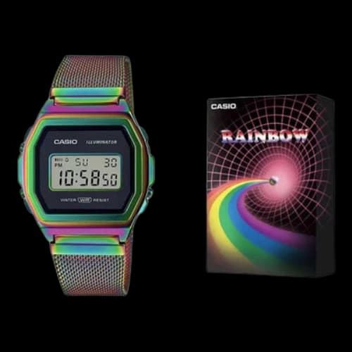 CASIO Vintage Premium Digital Watch 'Rainbow'