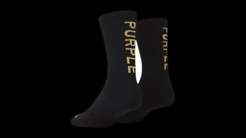 Purple Brand A1001-CCBY224 Core Crew Sock Black