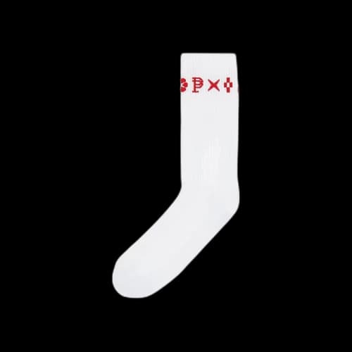 PURPLE BRAND Monogram Crew Socks 'White'
