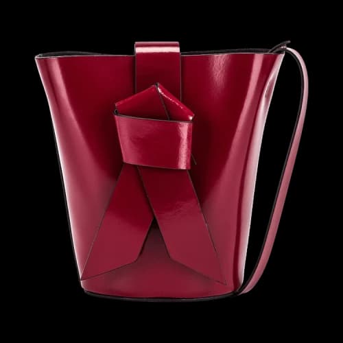 Acne Studios Musubi Shiny Bucket Bag 'Burgundy'