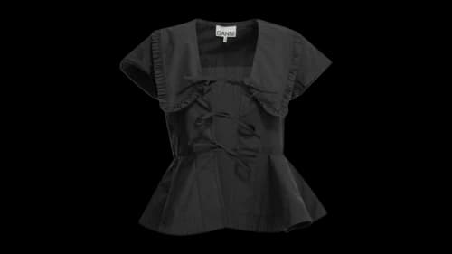 Ganni Strawberry Crewneck Sweater Black