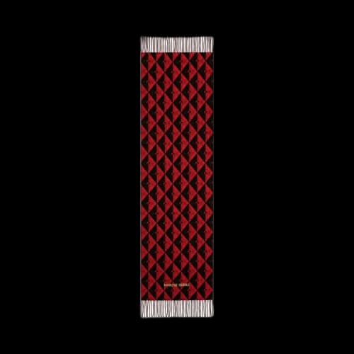 Marine Serre Moonogram Fringed Scarf 'Red'