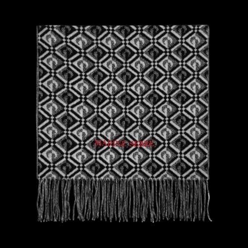 Marine Serre Moonogram Fringed Scarf 'Black'