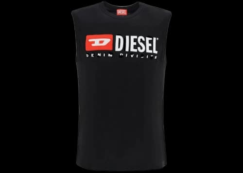 Diesel Destroyed Logo Tank Top Black