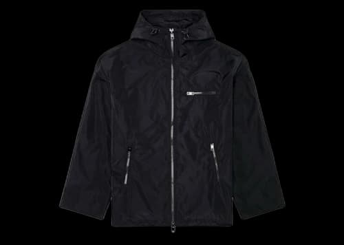 Diesel W-Henness Nylon Jacket with Piped Oval D logo Black