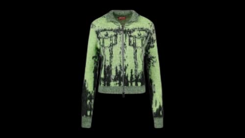 Diesel M-Taphos Cara Zip Up Sweater Green