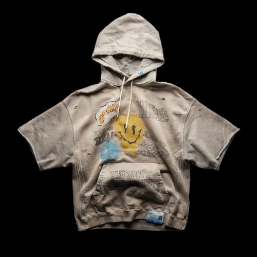 Maison Mihara Yasuhiro Vintage Like Short-Sleeve Hoodie 'Beige'