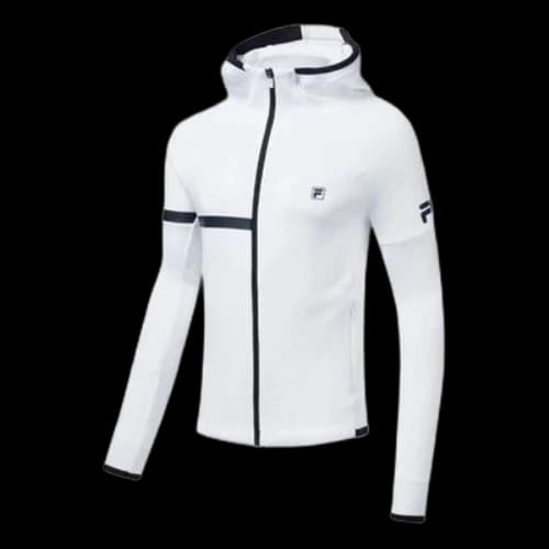 FILA Athletics Printing hooded Knit Jacket Sports White