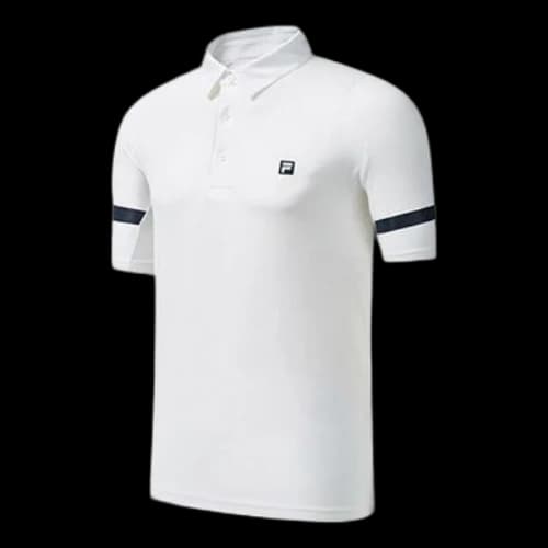 FILA Contrast Color Stitching Short Sleeve Polo Shirt White