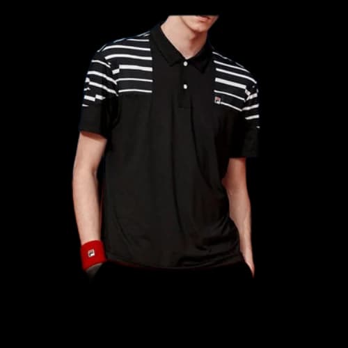 FILA Yellow Sports Short Sleeve POLO Black