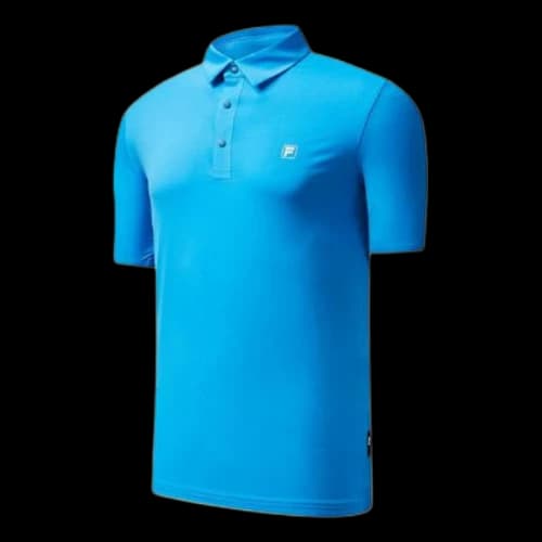 FILA Athletics Casual Sports Short Sleeve Polo Shirt Blue l
