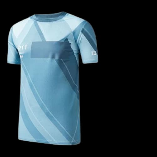 FILA Athletics Logo Colorblock Professional Sports Short Sleeve Blue