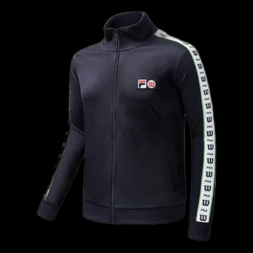 Yellow FILA x Wilson Stripe Knit Jacket Black