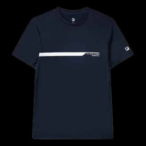 FILA Logo Alphabet Printing Round NeckShort Sleeve Men's Blue