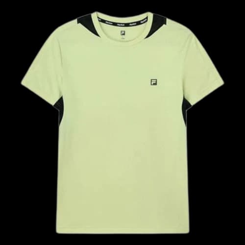 FILA Logo Letter Printing Round Collar Male Yellow