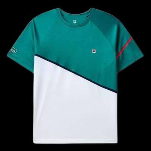 FILA Contrasting Colors Sports Tennis Short Sleeve Green