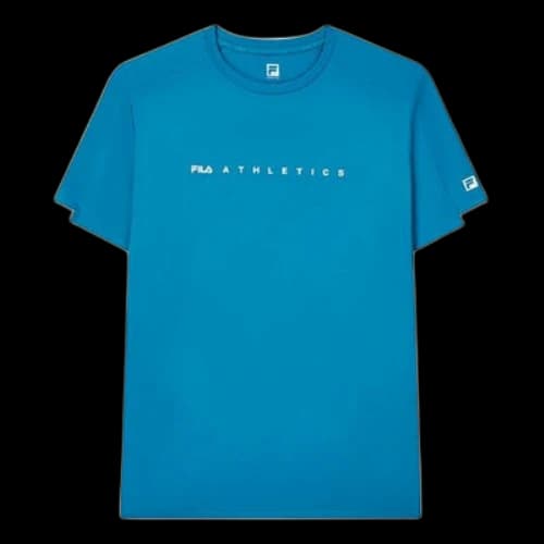 FILA Athletics Round Neck Pullover Casual Sports Short Sleeve Blue