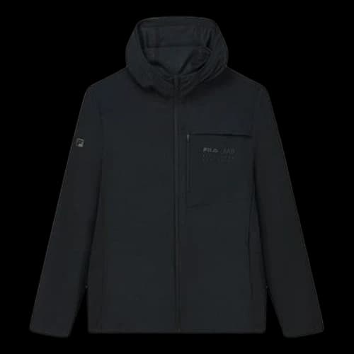 FILA Athletics Athleisure Casual Sports Knit Hooded Long Sleeves Jacket Dark Black
