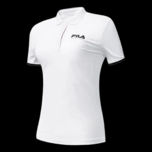 FILA Large Series Sports Short Sleeve POLO White (Women's)