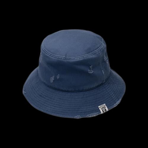 Maison Mihara Yasuhiro Damege Processing Textile Bucket Hat 'Blue'