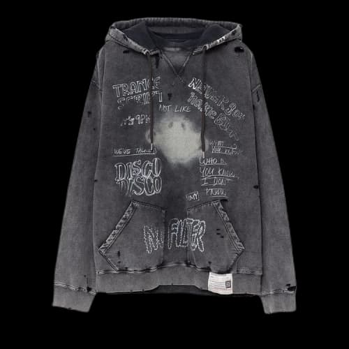Maison Mihara Yasuhiro Bleached Hoodie 'Black'