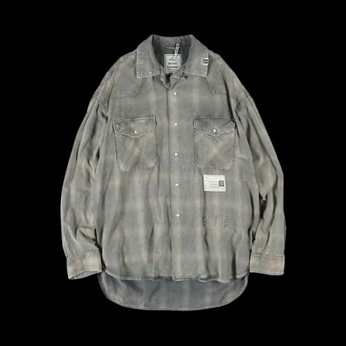 Maison Mihara Yasuhiro Cowboy Check Long-Sleeve Shirt 'Green'