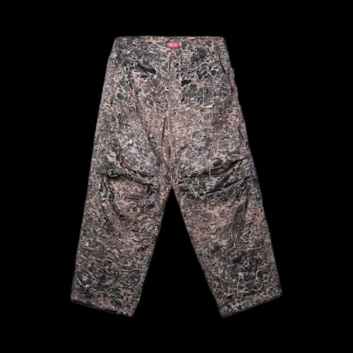 Diesel Camo Burn Out Print Pants 'Beige'