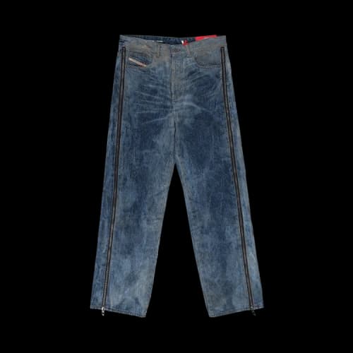 Diesel Side Zip Relaxed Jeans 'Blue'