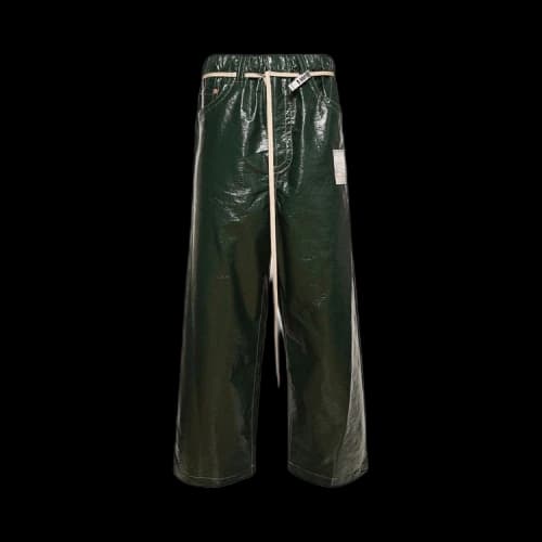 Maison Mihara Yasuhiro Fake Enamel Wide Trousers 'Green'