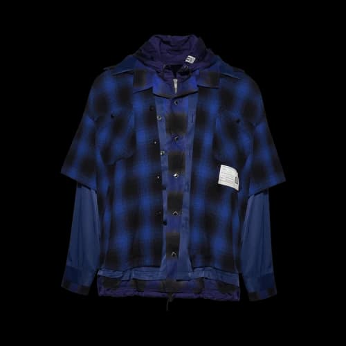 Maison Mihara Yasuhiro Four Layered Check Shirts 'Blue'