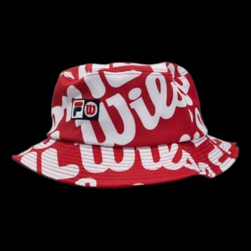 FILA Alphabet Printing Fisherman's hat Red