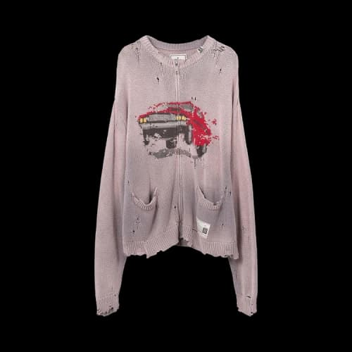Maison Mihara Yasuhiro Car Jacquard Knit Cardigan 'Pink'