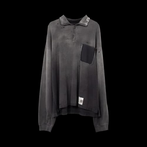 Maison Mihara Yasuhiro Sun Faded Half Zip Pullover 'Black'