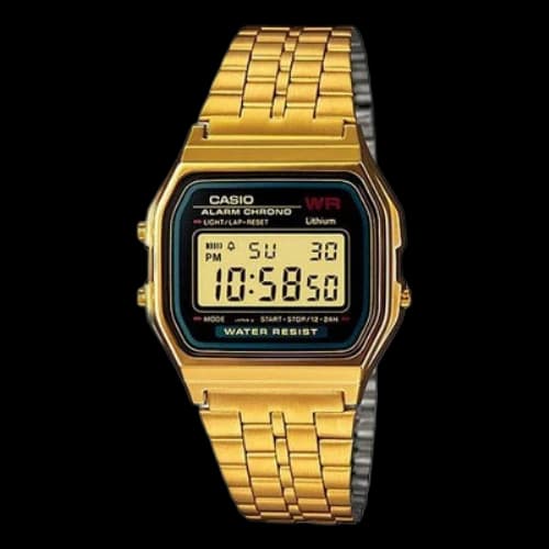 CASIO Standard Vintage Retro en Waterproof Mens Gold Digital