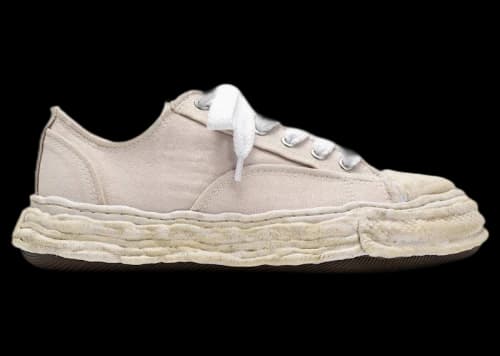 Maison Mihara Yasuhiro Peterson 23 OG Sole Vintage Effect Embroidered Canvas Low Beige