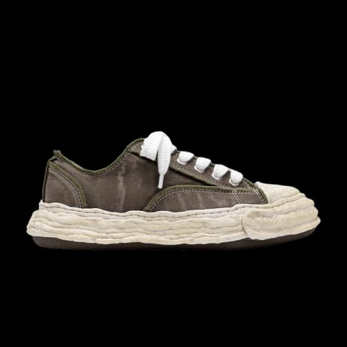 Maison Mihara Yasuhiro Peterson 23 OG Sole Vintage Effect Embroidered Canvas Low Khaki