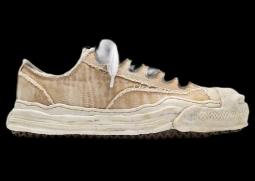 Maison Mihara Yasuhiro Hank OG Sole Bleach-Wash Denim Canvas Low Beige