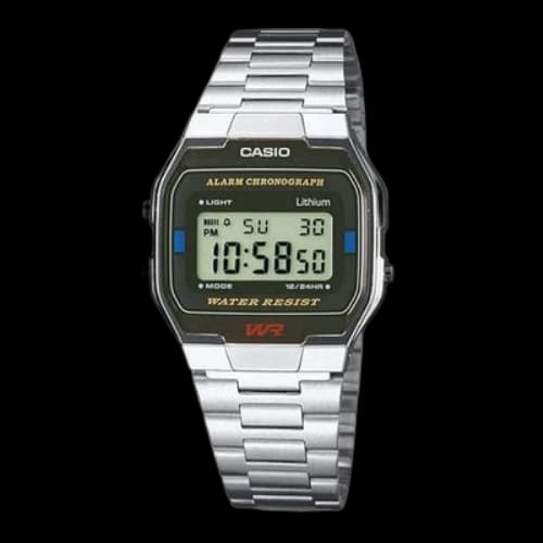 CASIO Stainless Steel Strap Mens Silver Digital