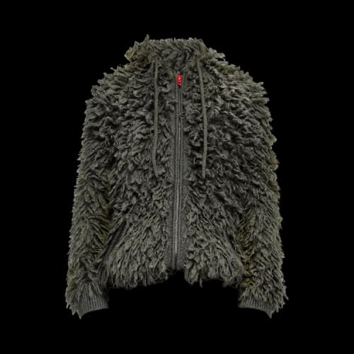 Diesel Shaggy Zip Up Hoodie 'Grey'