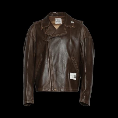 Maison Mihara Yasuhiro Back Vest Leather Jacket 'Brown'