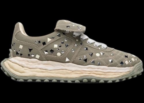 Maison Mihara Yasuhiro Scott OG Sole Embellished Canvas Low Green