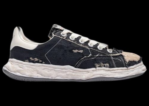 Maison Mihara Yasuhiro Charles OG Sole Ripped Canvas Low Black White